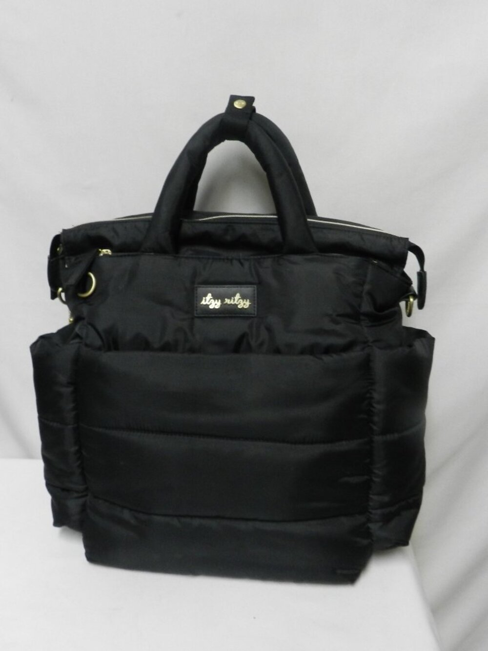 Itzy Ritzy Convertible Diaper Bag backpack black pockets Baby unisex large